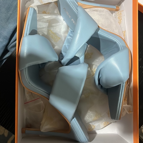 Public Desire Powder Blue Mules - Picture 2 of 4